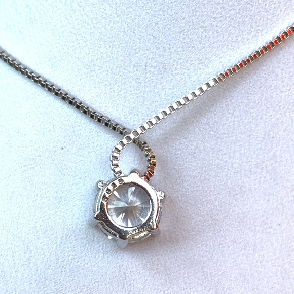 Sterling Silver 925 2 ct. Diamond  CZ Necklace - Picture 6 of 6